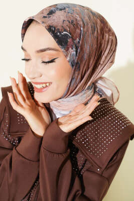 Desenli Demore Latte Serisi Eşarp Asorti 2 - Başörtüsü