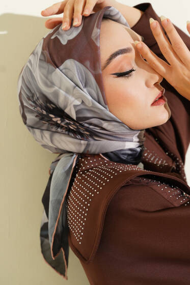 Desenli Demore Latte Serisi Eşarp Asorti 3 - Başörtüsü