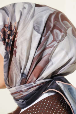 Desenli Demore Latte Serisi Eşarp Asorti 3 - Başörtüsü