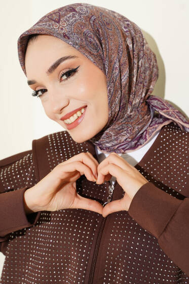 Desenli Demore Latte Serisi Eşarp Asorti 4 - Başörtüsü