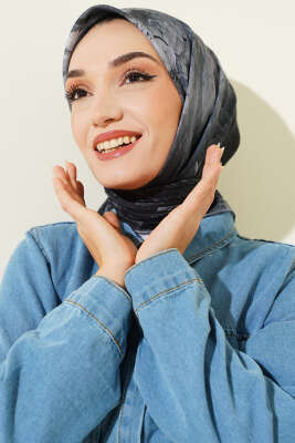 Desenli Demore Siyah Serisi Eşarp Asorti 1 - Başörtüsü