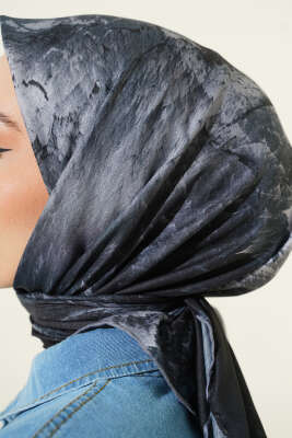 Desenli Demore Siyah Serisi Eşarp Asorti 1 - Başörtüsü