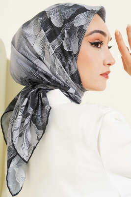 Desenli Demore Siyah Serisi Eşarp Asorti 2 - Başörtüsü