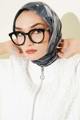 Desenli Demore Siyah Serisi Eşarp Asorti 4 - Başörtüsü