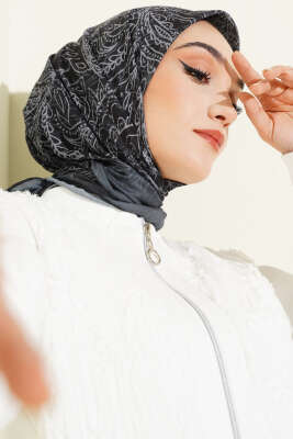 Desenli Demore Siyah Serisi Eşarp Asorti 6 - VERTU (NYD TEKSTİL)