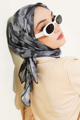 Desenli Demore Siyah Serisi Eşarp Asorti 8 - VERTU (NYD TEKSTİL)