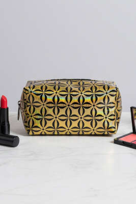 Desenli Dikdörtgen Makyaj Çantası Asorti 10 