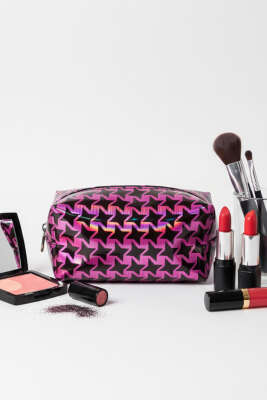 Desenli Dikdörtgen Makyaj Çantası Asorti 7 