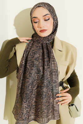 Desenli El Dikişli Ribanalı Şal Bej 