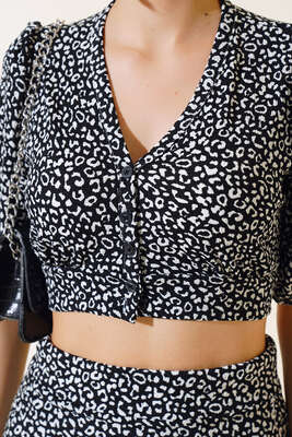 Desenli Etekli Takım Siyah - Kadın Giyim Modelleri