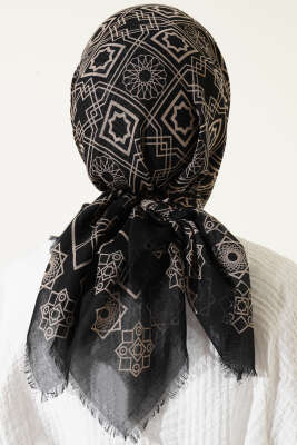 Desenli Flamu Cotton Eşarp Asorti 10 - Başörtüsü