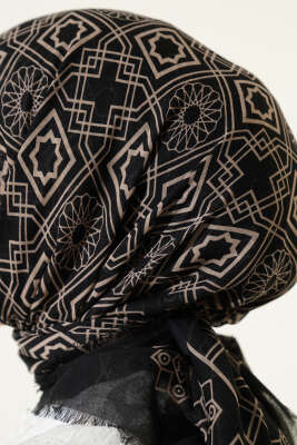 Desenli Flamu Cotton Eşarp Asorti 10 - Başörtüsü