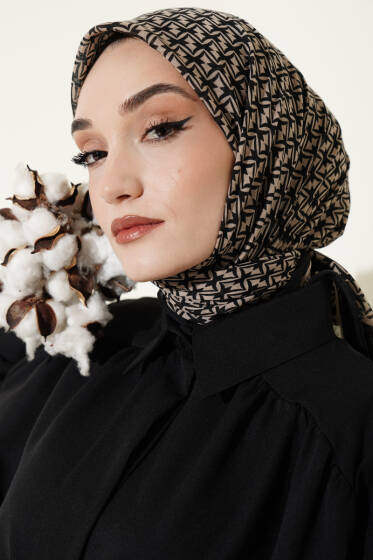 Desenli Flamu Cotton Eşarp Asorti 11 - Başörtüsü
