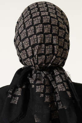 Desenli Flamu Cotton Eşarp Asorti 11 - Başörtüsü