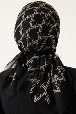 Desenli Flamu Cotton Eşarp Asorti 12 - Başörtüsü