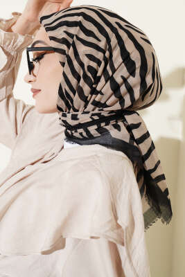 Desenli Flamu Cotton Eşarp Asorti 6 - SİNEM EŞARP