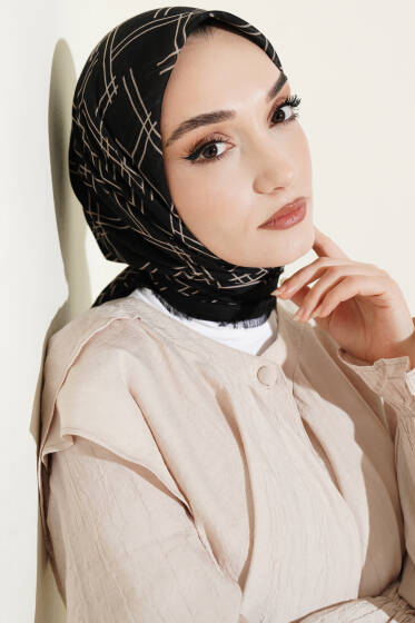 Desenli Flamu Cotton Eşarp Asorti 7 - Başörtüsü