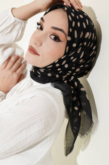 Desenli Flamu Cotton Eşarp Asorti 8 - Başörtüsü