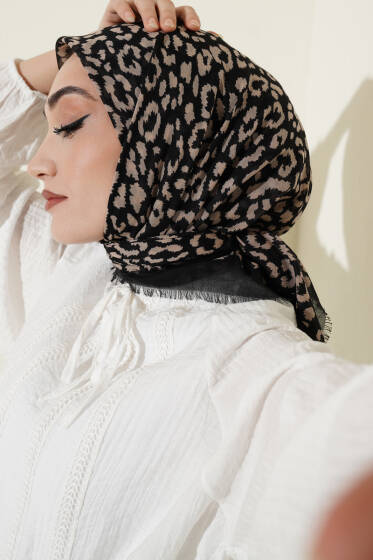 Desenli Flamu Cotton Eşarp Asorti 9 - Başörtüsü