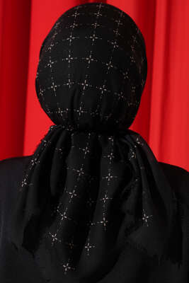 Desenli Flamu Cotton Eşarp Asorti 3 - Başörtüsü