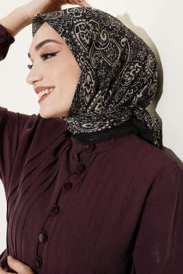 Desenli Flamu Cotton Eşarp Asorti 4 - SİNEM EŞARP