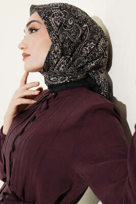 Desenli Flamu Cotton Eşarp Asorti 4 - Başörtüsü