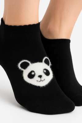 Desenli Havlu Patik Çorap Panda - Babet / Patik Çorap