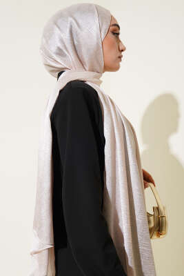 Desenli Jakar Melisa Şal Vanilya - Başörtüsü