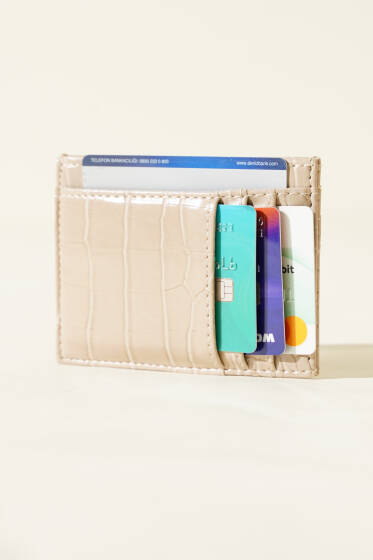 Desenli Kartlık Bej - Cüzdan&Kartlık