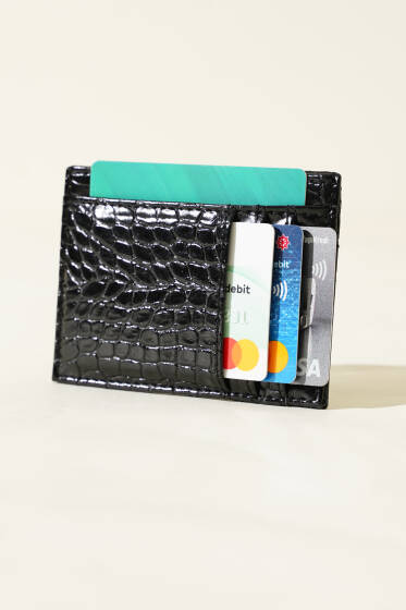 Desenli Kartlık Siyah - Cüzdan&Kartlık