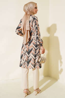 Desenli Kuşaklı İkili Takım Füme - İkili Takım