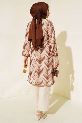 Desenli Kuşaklı İkili Takım Kahve - İkili Takım