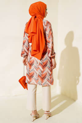 Desenli Kuşaklı İkili Takım Oranj - İkili Takım