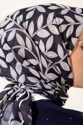 Desenli Lacivert Serisi Eşarp Asorti 1 - Başörtüsü