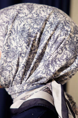 Desenli Lacivert Serisi Eşarp Asorti 2 - Başörtüsü