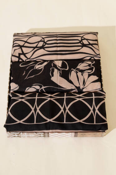 Desenli Latte Serisi 3'lü Eşarp Seti Asorti 1 - Eşarp Seti