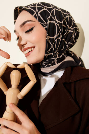 Desenli Latte Serisi Eşarp Asorti 7 - Başörtüsü