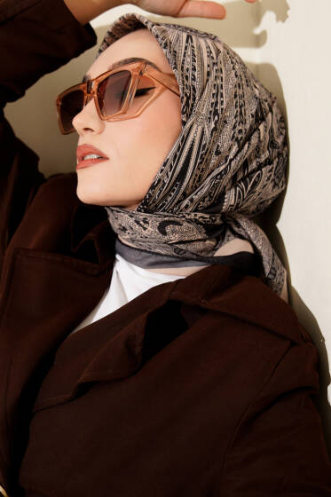 Desenli Latte Serisi Eşarp Asorti 8 - Başörtüsü