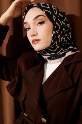 Desenli Latte Serisi Eşarp Asorti 9 - Başörtüsü