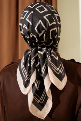 Desenli Latte Serisi Eşarp Asorti 9 - Başörtüsü