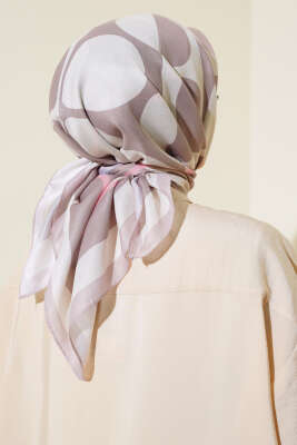 Desenli Microsoft Eşarp Bej - Yılın Fırsatı