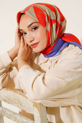 Desenli Microsoft Eşarp Kiremit - Yılın Fırsatı