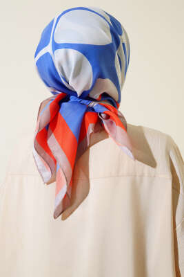 Desenli Microsoft Eşarp Mavi - Yılın Fırsatı