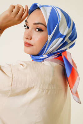 Desenli Microsoft Eşarp Mavi - Yılın Fırsatı