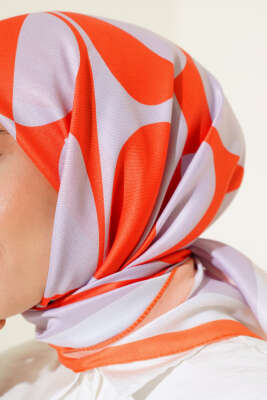 Desenli Microsoft Eşarp Oranj - Yılın Fırsatı