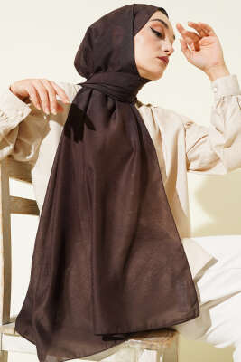 Desenli Monogram Şal Acı Kahve 