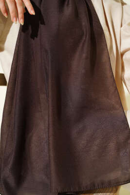 Desenli Monogram Şal Acı Kahve - Başörtüsü