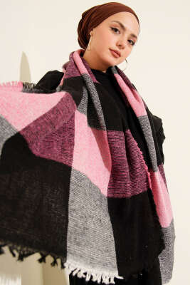 Desenli Omuz Şalı Fuşya - DESREE KEMER