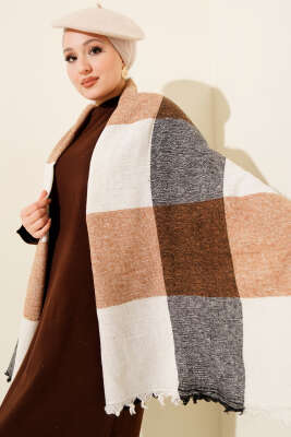 Desenli Omuz Şalı Taba - DESREE KEMER