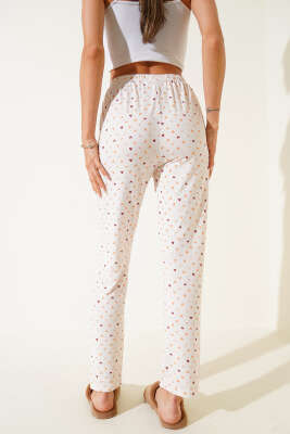 Desenli Pijama Ekru - Kadın Pijama Takımı
